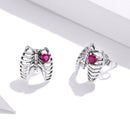 925 Sterling Silver Oxidized Pavé Setting CZ Earrings - 1x1cm for Women-2