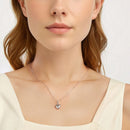 925 Sterling Silver Plated White Gold Necklace 40+5cm with 1.8*1.0cm Pendant for Women-6