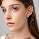 925 Sterling Silver Earrings with Pavé Setting CZ and White Gold Plating-7