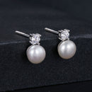 925 Sterling Silver Moissanite 0.1ct Freshwater Pearl Earrings for Women-4