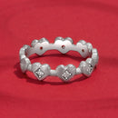 925 Sterling Silver Pave Setting CZ White Gold Plated Ring Size 6 for Women-3