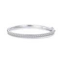925 Silver & Platinum Pavé Setting CZ Bracelets, Size 17.0 mm for Women-3