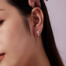 925 Sterling Silver Earrings with White Gold Plating and CZ-7
