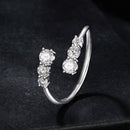 925 Sterling Silver Moissanite Ring for Women - Size E - Plated White Gold-3