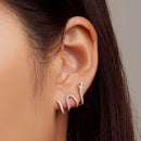 925 Sterling Silver Earrings with Plated Platinum and Pavé Setting CZ, 1.5x2.2cm for Women-6