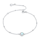 925 Sterling Silver Opal Bracelet for Women - Adjustable Size, Translucent Color-1