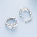 925 Sterling Silver Earrings with Pavé Setting CZ in White Gold for Women-6