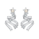925 Sterling Silver Earrings with White Gold Plating and CZ-1