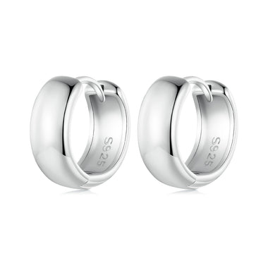 925 Sterling Silver Platinum Plated Earrings 11x5mm for Women - 0