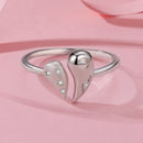 925 Sterling Silver 1.1cm White Gold Plated CZ Pendant Ring-3