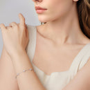 925 Sterling Silver Bracelet with White Gold Plating and CZ Paving for Women-5