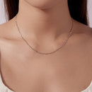 925 Sterling Silver 40cm Necklace with Plated White Gold-3