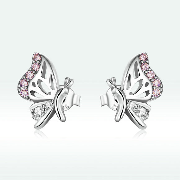 925 Sterling Silver Earrings with CZ in Pavé Setting