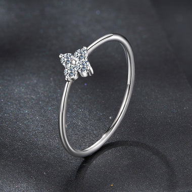 925 Sterling Silver Moissanite Size 6 Ring for Women - 0