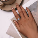 925 Sterling Silver Heart 8mm CZ Ring Size 6 for Women-6