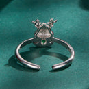 925 Sterling Silver Enamel Pavé CZ Ring-1