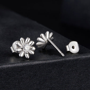 925 Sterling Silver Moissanite 0.3cm Earrings for Women - 0