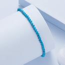 925 Sterling Silver Synthetic Turquoise Bracelet with White Gold Plating for Women-3