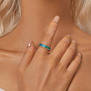 925 Sterling Silver Enamel White Gold Plated 5mm Ring-7