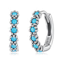 925 Sterling Silver Turquoise Earrings for Women 1.4x0.5cm-3