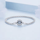 925 Sterling Silver Pavé Setting CZ 17.0 cm Oxidized Silver Bracelet for Women-4