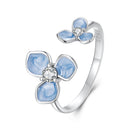 925 Sterling Silver Ring with Enamel Process and Pavé CZ - Stylish & Elegant Design for Women-1