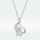925 Sterling Silver Adjustable CZ Pendant Necklace-4