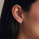 925 Sterling Silver White Gold Plated Moissanite Earrings 0.1 Carat for Women-5