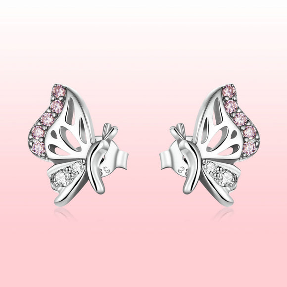 925 Sterling Silver Earrings with CZ in Pavé Setting
