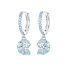 925 Sterling Silver Earrings with Nano Opal Stone and Enamel - 22x8mm-2
