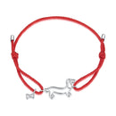 925 Sterling Silver White Gold Plated Adjustable Bracelet with Cotton Cord for Women-1