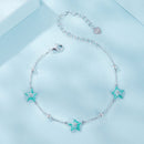 925 Sterling Silver Starfish Design Bracelet with Enamel Process-4