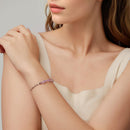 925 Sterling Silver & White Gold Plated Crystal Bracelet 16+5cm for Women-7