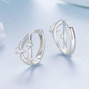 925 Sterling Silver Earrings with Pavé Setting CZ in White Gold for Women-5