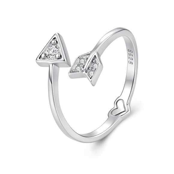 925 Sterling Silver White Gold Plated Pavé CZ Rings for Women