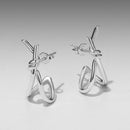925 Sterling Silver Earrings for Women - Size 2.0*0.8 cm - Plated White Gold-7