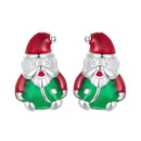 925 Sterling Silver 11*7mm Enamel Process Earrings-1