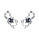 925 Sterling Silver Earrings with Pavé Setting CZ, Oxidized Silver, Size 0.8*1.5cm for Women-1