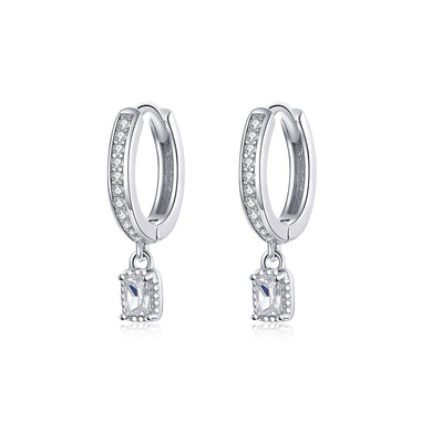 925 Sterling Silver 1.7cm Pavé Setting CZ Earrings