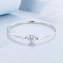 925 Sterling Silver White Gold Plated 17.0cm CZ Bracelet for Women-4