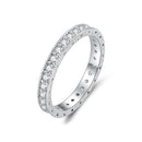 925 Sterling Silver S925 Pavé Setting CZ Ring for Women, Size 6.0, Width 2.6mm-3