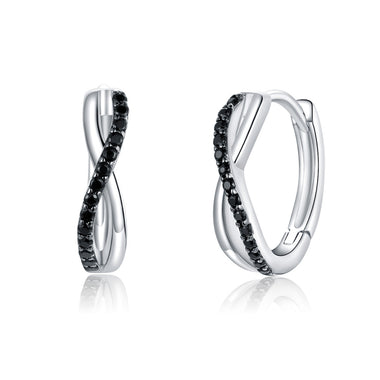 925 Sterling Silver Earrings 1.3*0.4cm with Pavé Setting CZ for Women