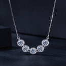 925 Sterling Silver 4mm Moissanite Plated Platinum Necklace for Women-4