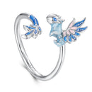 925 Sterling Silver Enamel Process Pavé CZ White Gold Ring for Women-1
