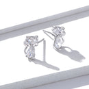 925 Sterling Silver Plated Platinum Earrings with Pavé Setting CZ for Women-5