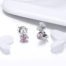 925 Sterling Silver Earrings with Pavé Setting and Oxidized Finish for Women-5