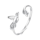 925 Sterling Silver Oxidized Silver Bird Ring for Women - 0.14cm Width, 0.7cm Bird Size-1