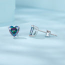 925 Sterling Silver Earrings 7mm Width with Transparent Glass for Women-7