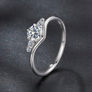 925 Sterling Silver Moissanite 0.15ct Ring Size 7 for Women-2