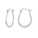925 Sterling Silver Earrings for Women - 2.9x0.2cm, Plated White Gold, Style L-3